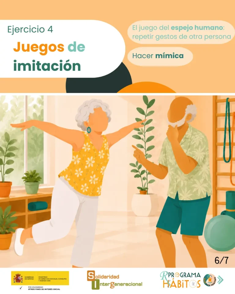 Estas imágenes muestran diferentes ejercicios de movilidad y tono muscular, expresión emocional,articulación y vocalización y juegos de mímica.